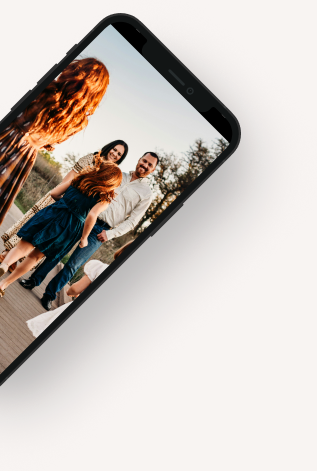 Phone showing photo gallery
